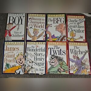 VTG ROALD DAHL Lot of 8 Paperback Books TWITS BFG WITCHES DANNY CHARLIE JAMES